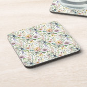 Mooie pastel bloemenpatroon bier onderzetter (Linkerzijde)