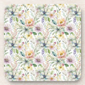 Mooie pastel bloemenpatroon bier onderzetter (Voorkant)