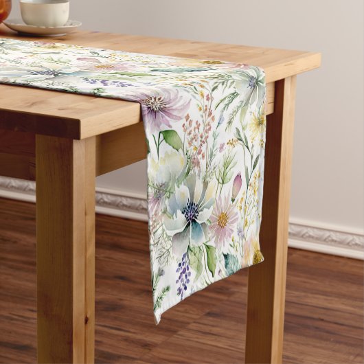 Mooie pastel bloemenpatroon medium tafelloper (Voorbeeld)