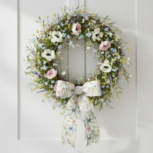 Mooie pastel bloemenpatroon satijnen lint