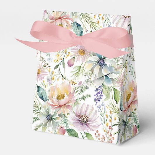 Mooie pastel bloemenprint bedankdoosjes (Voorkant Zijde)