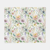 Mooie pastel bloemenprint fleece deken (Voorkant (Horizontaal))