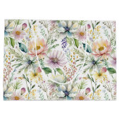 Mooie pastel bloemenprint groot cadeauzakje (Achterkant)
