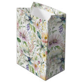 Mooie pastel bloemenprint medium cadeauzakje (Voorkant Gekanteld)