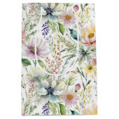 Mooie pastel bloemenprint medium cadeauzakje (Voorkant)