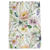 Mooie pastel bloemenprint medium cadeauzakje (Achterkant)