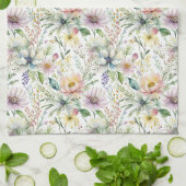 Mooie pastel bloemenprint theedoek (Gevouwen)