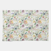 Mooie pastel bloemenprint theedoek (Horizontaal)
