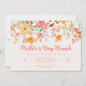 Mooie pastel bloemenscript Moederdag brunch Kaart (Voorkant)