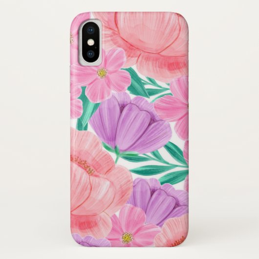 Mooie pastel bloemenWaterverf Case-Mate iPhone Case (Achterkant)