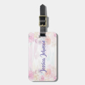 Mooie Pastel Bloemige Waterverf Bagagelabel (Voorkant verticaal)