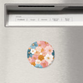 Mooie Pastel Bloemmotief Magneet (Insitu (Vaatwasser))