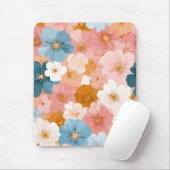 Mooie Pastel Bloemmotief Muismat (Met muis)
