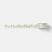 Mooie Pastel Bloempotten Patroon Satijnen Lint (Voorkant)