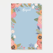 Mooie Pastel Boho Flowers - Aangepaste naam Post-it® Notes (Voorkant)