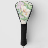 Mooie Pastel Calla Lelie Gepersonaliseerd Golfheadcover (Voorkant)