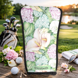 Mooie Pastel Calla Lily Gepersonaliseerd Golfheadcover