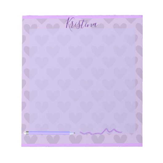 Mooie Pastel Chic Lavendel Persoonlijk Notitieblok (Voorkant)