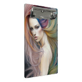 Mooie Pastel-dame met lange doorstromende haartrip Mini Klembord (Schuin)