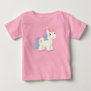 Mooie Pastel Eenhoorn Regenboog T-Shirt