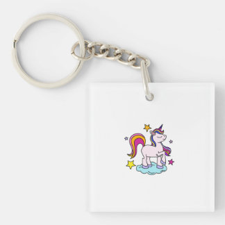 Mooie Pastel Eenhoorn T-Shirt voor Kinderen Sleutelhanger