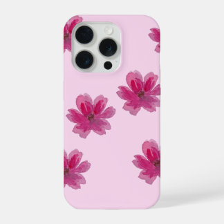 Mooie Pastel Esthetische Bloempatroon iPhone 15 Pr Pro Case