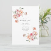 Mooie Pastel Floral Moederdag Brunch Kaart (Staand voorkant)