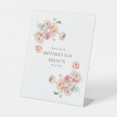 Mooie Pastel Floral Moederdag Brunch Reclamebord Met Voetstuk (Voorkant)