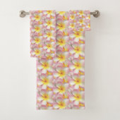 Mooie Pastel Frangipani Plumeria Flowers Bad Handdoek (Insitu)