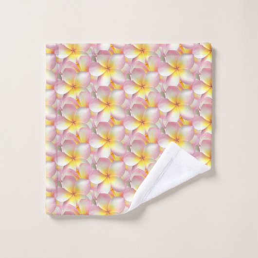 Mooie Pastel Frangipani Plumeria Flowers Bad Handdoek (Wasdoekje)