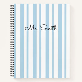 Mooie Pastel Gestreepte Patroon Blauwe Notitieboek