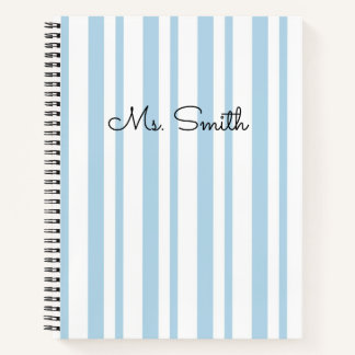 Mooie Pastel Gestreepte Patroon Blauwe Notitieboek