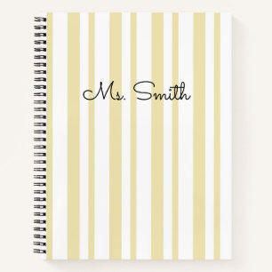 Mooie Pastel Gestreepte Patroon Gele Notitieboek