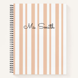 Mooie Pastel Gestreepte Patroon Oranje Notitieboek