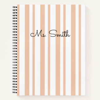 Mooie Pastel Gestreepte Patroon Oranje Notitieboek