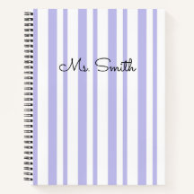 Mooie Pastel Gestreepte Patroon Paarse Notitieboek