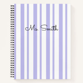 Mooie Pastel Gestreepte Patroon Paarse Notitieboek