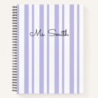 Mooie Pastel Gestreepte Patroon Paarse Notitieboek