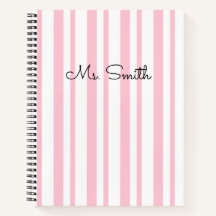Mooie Pastel Gestreepte Patroon Roze Notitieboek