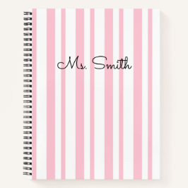 Mooie Pastel Gestreepte Patroon Roze Notitieboek