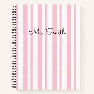 Mooie Pastel Gestreepte Patroon Roze Notitieboek