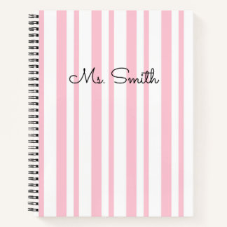 Mooie Pastel Gestreepte Patroon Roze Notitieboek