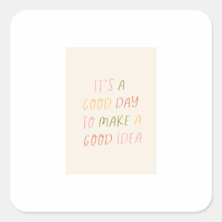 Mooie Pastel Handlettering Motiverende Citaat Kuns Vierkante Sticker