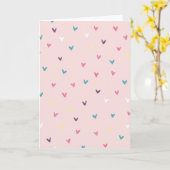 Mooie Pastel Harten Roze Kaart (Gele Bloem)