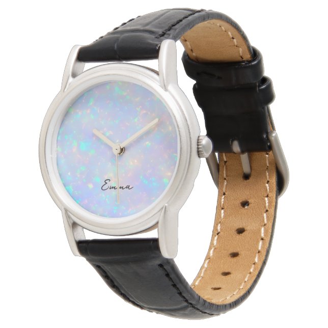 Mooie Pastel Iridiscerende Opal Horloge (Gekanteld)