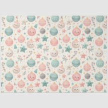 Mooie Pastel Kerst Patroon Ornamenten en Sterren