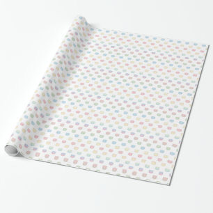 Mooie Pastel Kitty Gezichten Roze Blauw Groen Geel Cadeaupapier