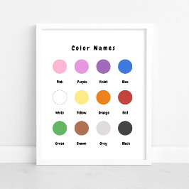 Mooie Pastel Kleur Baby Opvoeding Onderwijs Poster