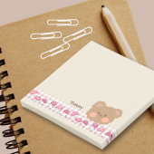 Mooie pastel kleur handgeschilderde beer bloem lin post-it® notes