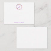 Mooie Pastel Kleur Vlinders Monogram Notitiekaartje (Voorkant / Achterkant)